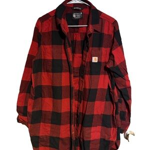 Carhartt Red & Black Buffalo Plaid Shirt - Tunic Length